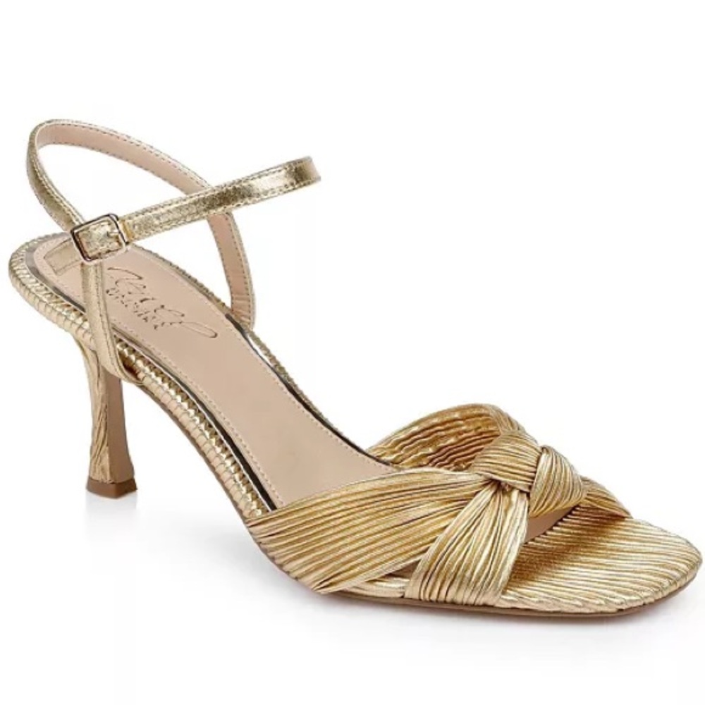Badgley Mischka Jewel Hydee Pleated Stiletto Sandals
